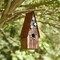 Set of 2 12.5''H Patriotic Distressed Solid Wood Single-Family Decorative Outdoor Garden Birdhouse with 3D Stars